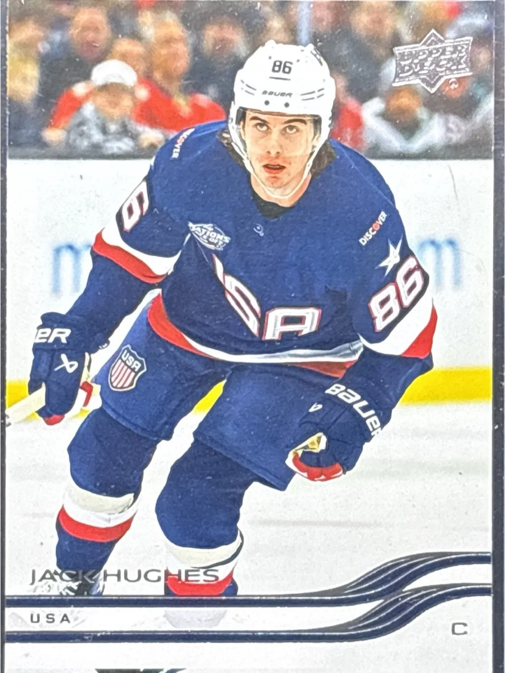 Upper Deck Jack Hughes USA Hockey Trading Card